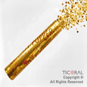 LANZAPAPELITOS 40 CM METALIZADO CIRCULOS ORO